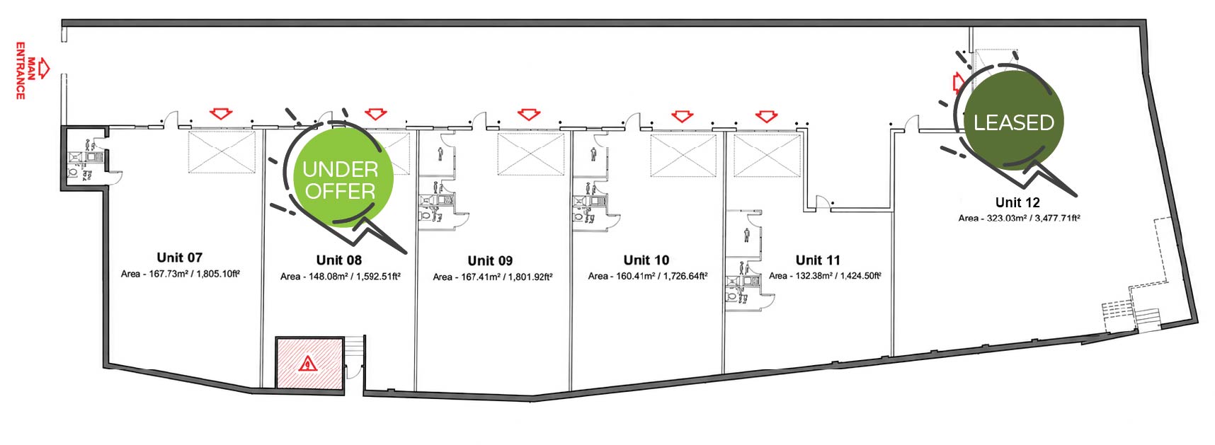 Orchard floor plan of new industrial units