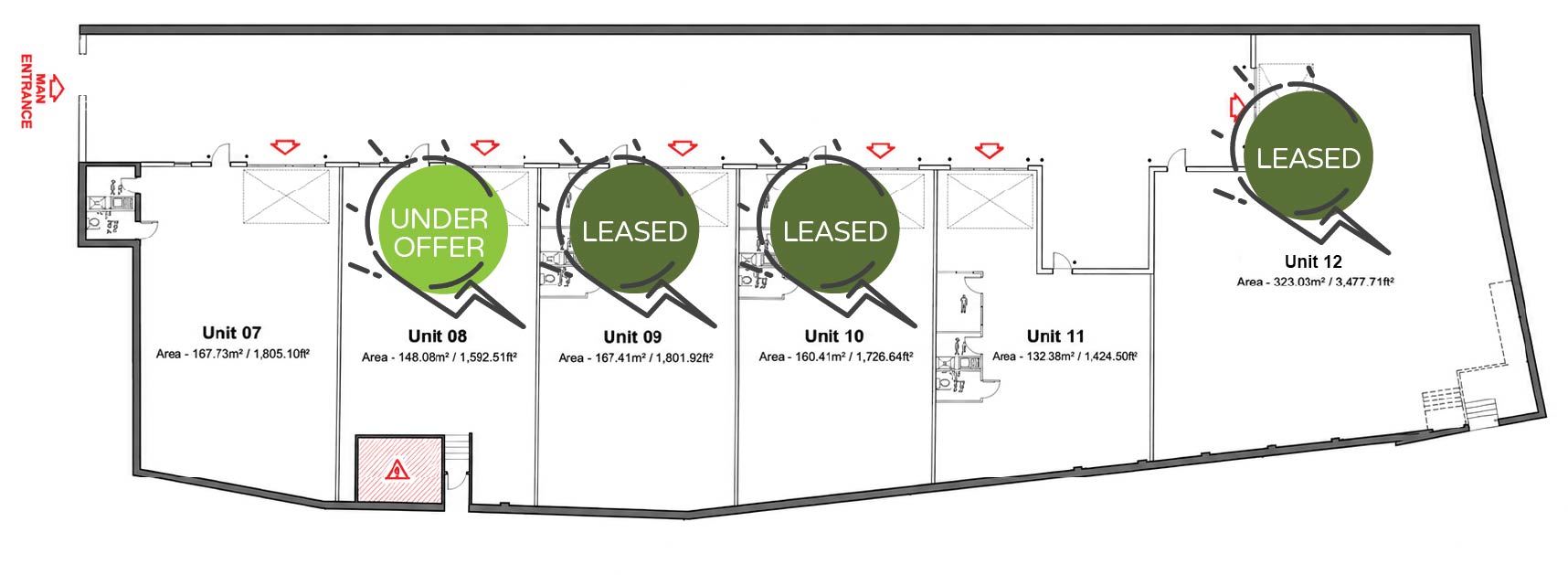 leased units at orchard business park